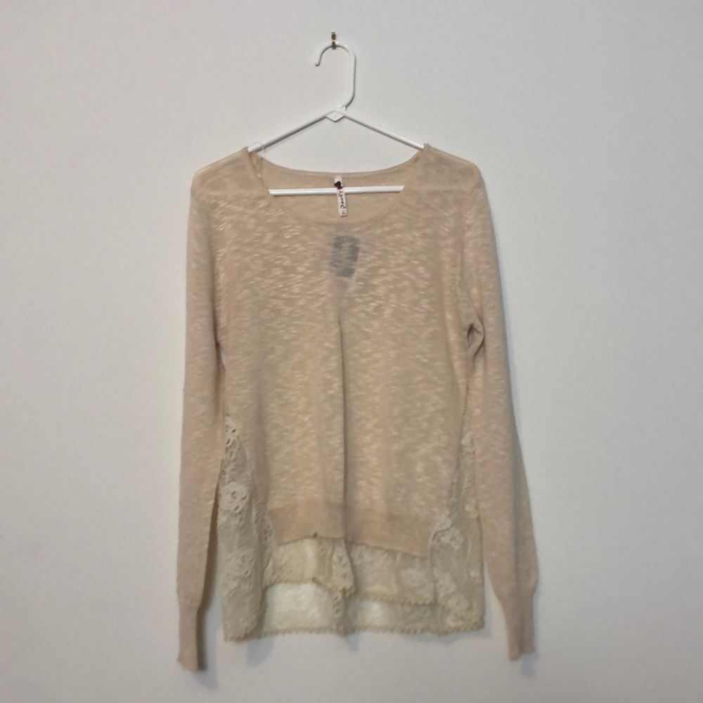 Proof! Light pink and white Long sleeve blouse
